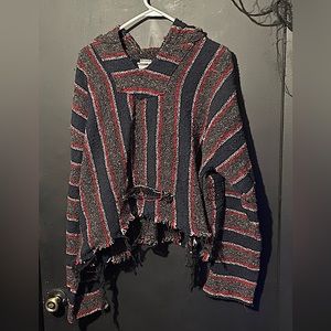 Baja striped cropped  hoodie